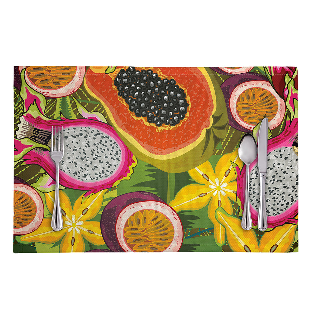 Tropical Jungle Fruits Pattern Print Placemat
