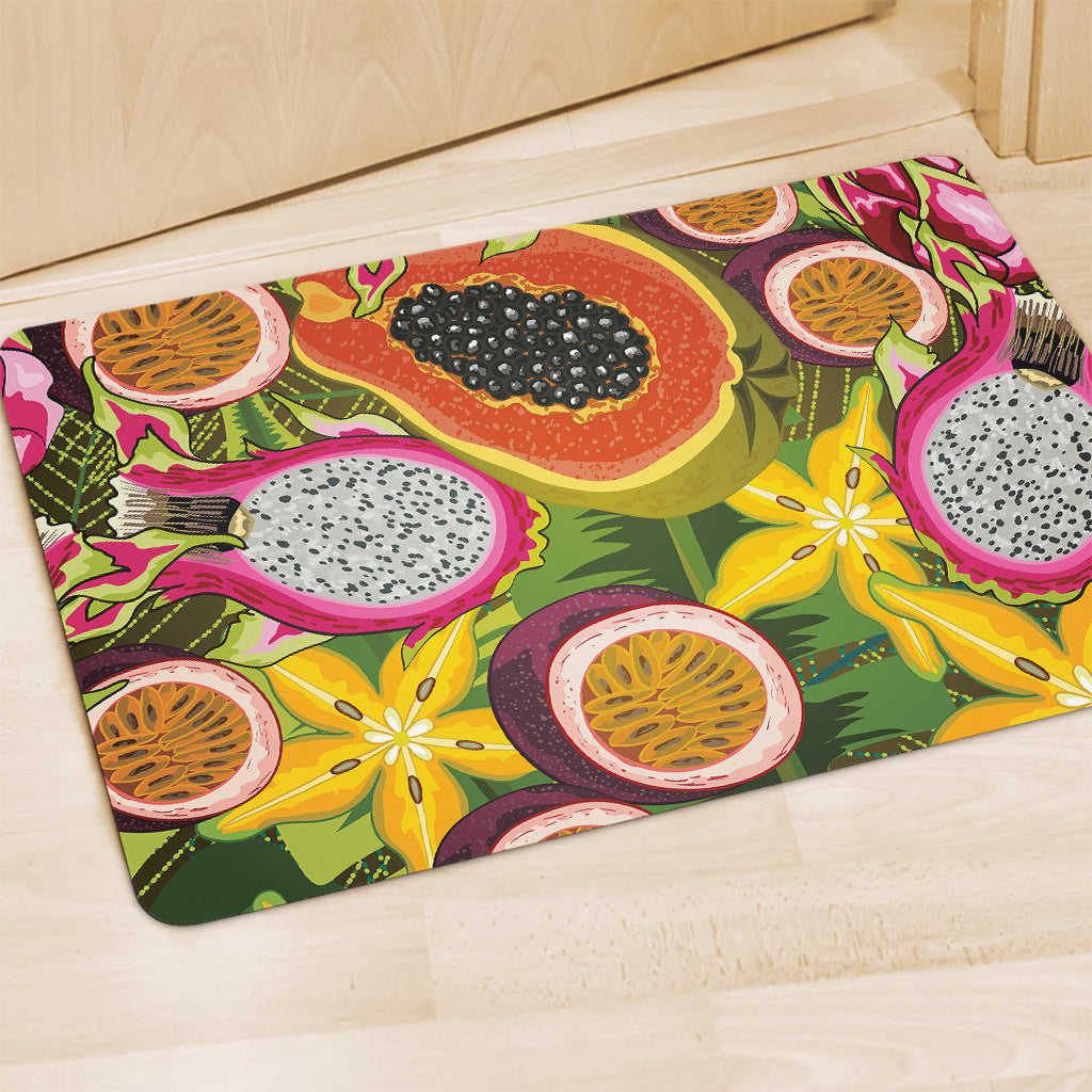Tropical Jungle Fruits Pattern Print Polyester Doormat