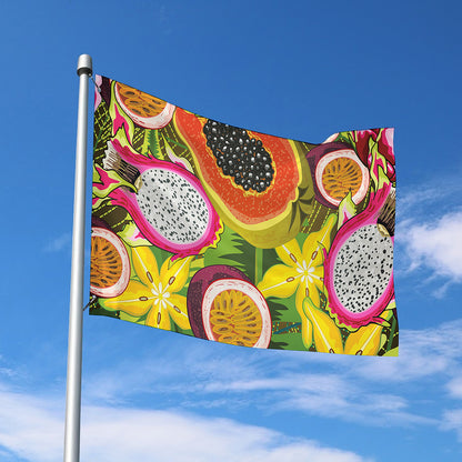 Tropical Jungle Fruits Pattern Print Polyester Flag