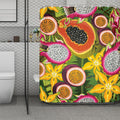 Tropical Jungle Fruits Pattern Print Polyester Shower Curtain