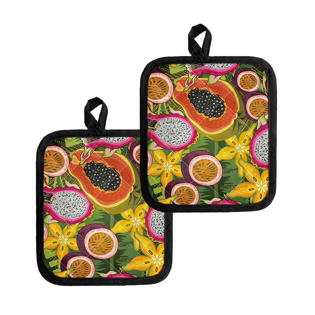 Tropical Jungle Fruits Pattern Print Pot Holders