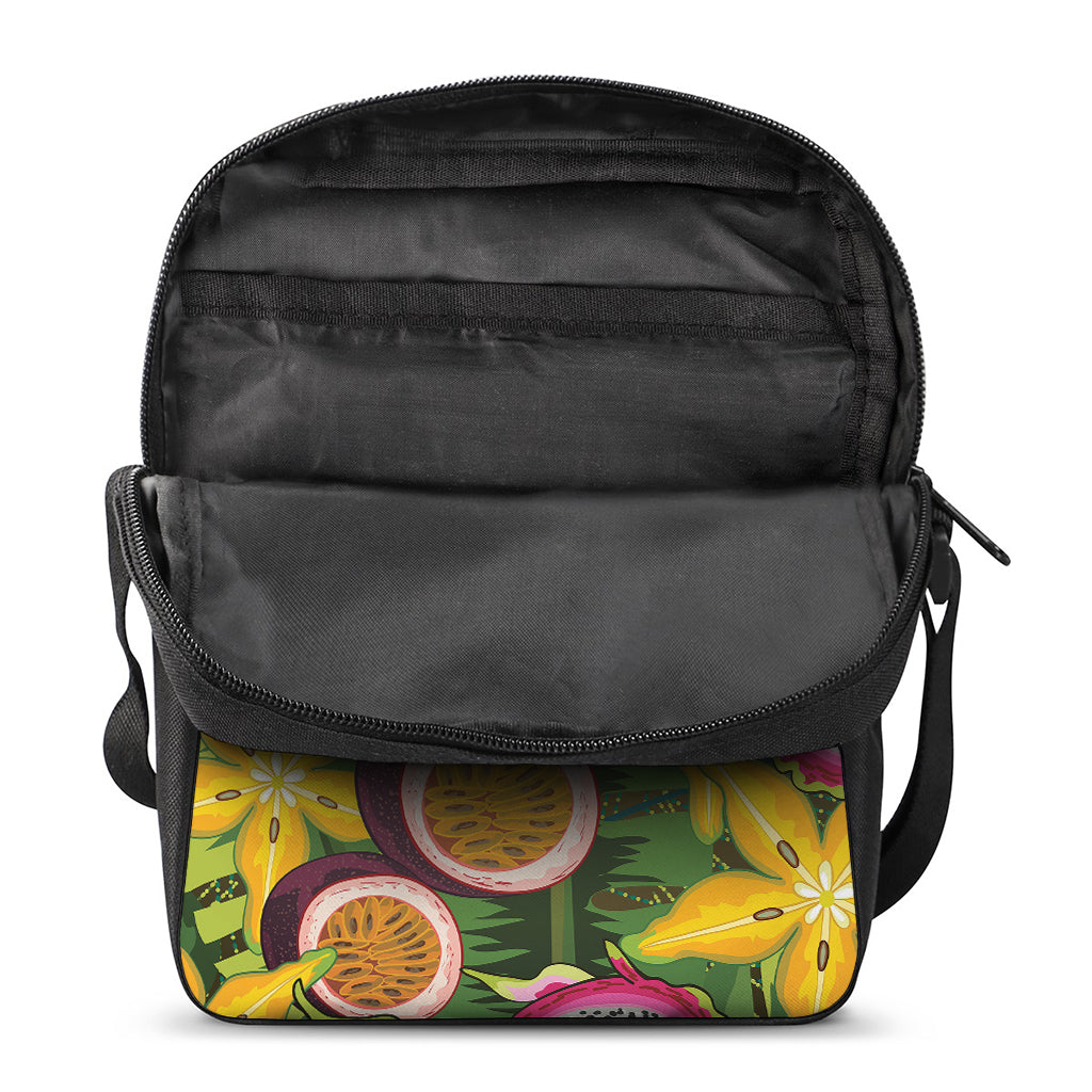 Tropical Jungle Fruits Pattern Print Rectangular Crossbody Bag