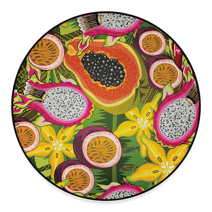 Tropical Jungle Fruits Pattern Print Round Floor Mat