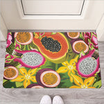 Tropical Jungle Fruits Pattern Print Rubber Doormat
