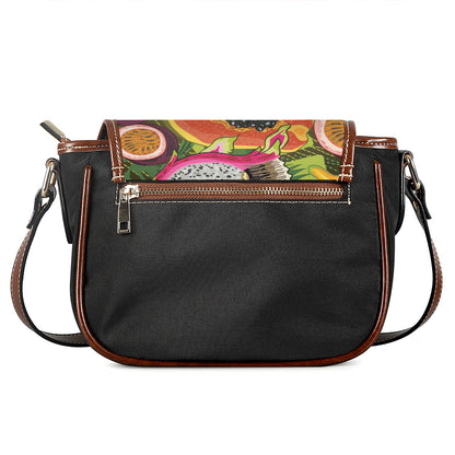 Tropical Jungle Fruits Pattern Print Saddle Bag