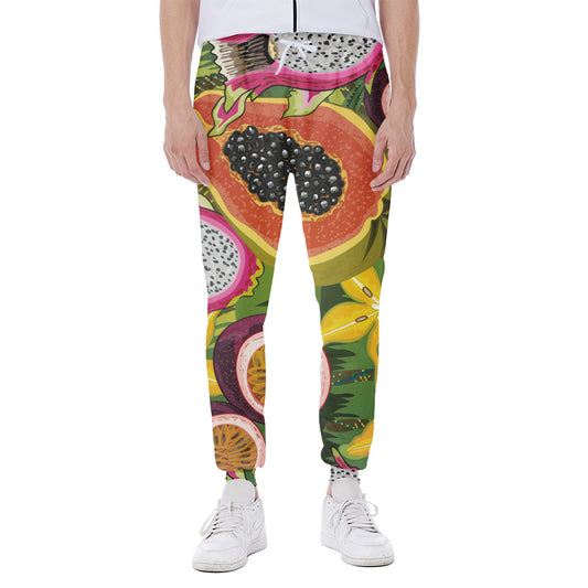Tropical Jungle Fruits Pattern Print Scuba Joggers