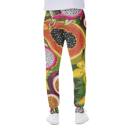 Tropical Jungle Fruits Pattern Print Scuba Joggers