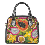 Tropical Jungle Fruits Pattern Print Shoulder Handbag