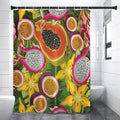 Tropical Jungle Fruits Pattern Print Shower Curtain