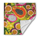 Tropical Jungle Fruits Pattern Print Silk Bandana