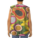 Tropical Jungle Fruits Pattern Print Sleeveless Baseball Jersey