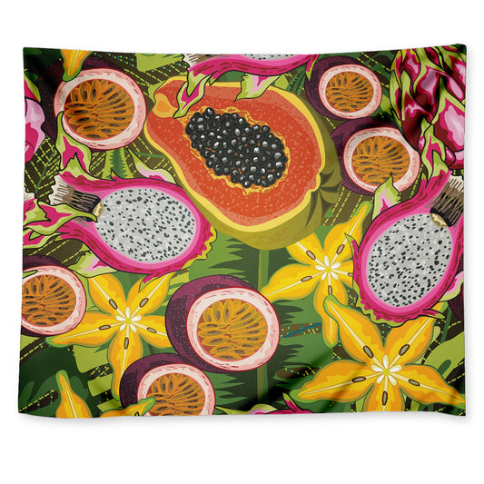 Tropical Jungle Fruits Pattern Print Tapestry