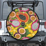 Tropical Jungle Fruits Pattern Print Tire Cover With Camera Hole