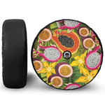 Tropical Jungle Fruits Pattern Print Tire Cover With Camera Hole