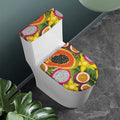 Tropical Jungle Fruits Pattern Print Toilet Lid And Tank Cover Set