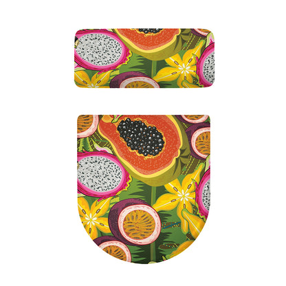 Tropical Jungle Fruits Pattern Print Toilet Lid And Tank Cover Set