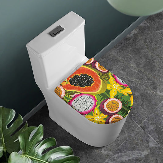 Tropical Jungle Fruits Pattern Print Toilet Lid Cover