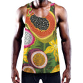 Tropical Jungle Fruits Pattern Print Men's Workout Tank Top