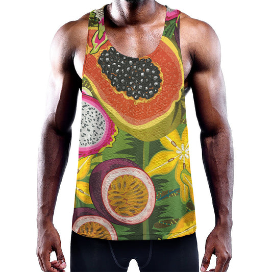 Tropical Jungle Fruits Pattern Print Training Tank Top