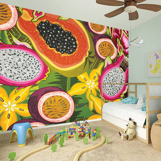 Tropical Jungle Fruits Pattern Print Wall Sticker