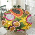 Tropical Jungle Fruits Pattern Print Waterproof Round Tablecloth