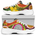 Tropical Jungle Fruits Pattern Print White Chunky Shoes