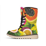 Tropical Jungle Fruits Pattern Print Winter Boots