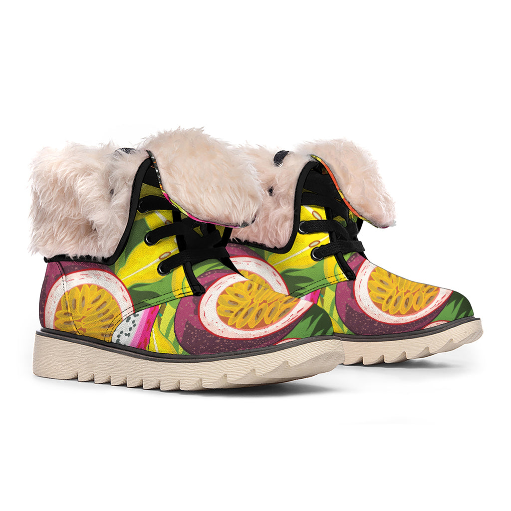 Tropical Jungle Fruits Pattern Print Winter Boots