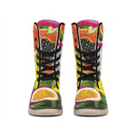 Tropical Jungle Fruits Pattern Print Winter Boots