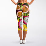 Tropical Jungle Fruits Pattern Print Women's Capri Leggings
