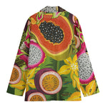 Tropical Jungle Fruits Pattern Print Women's Cotton Blazer