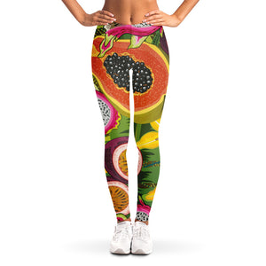 Tropical Jungle Fruits Pattern Print Women's Leggings