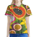 Tropical Jungle Fruits Pattern Print Women's Polo Shirt