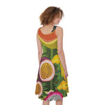 Tropical Jungle Fruits Pattern Print Women's Sleeveless Dress
