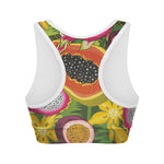 Tropical Jungle Fruits Pattern Print Women's Sports Bra