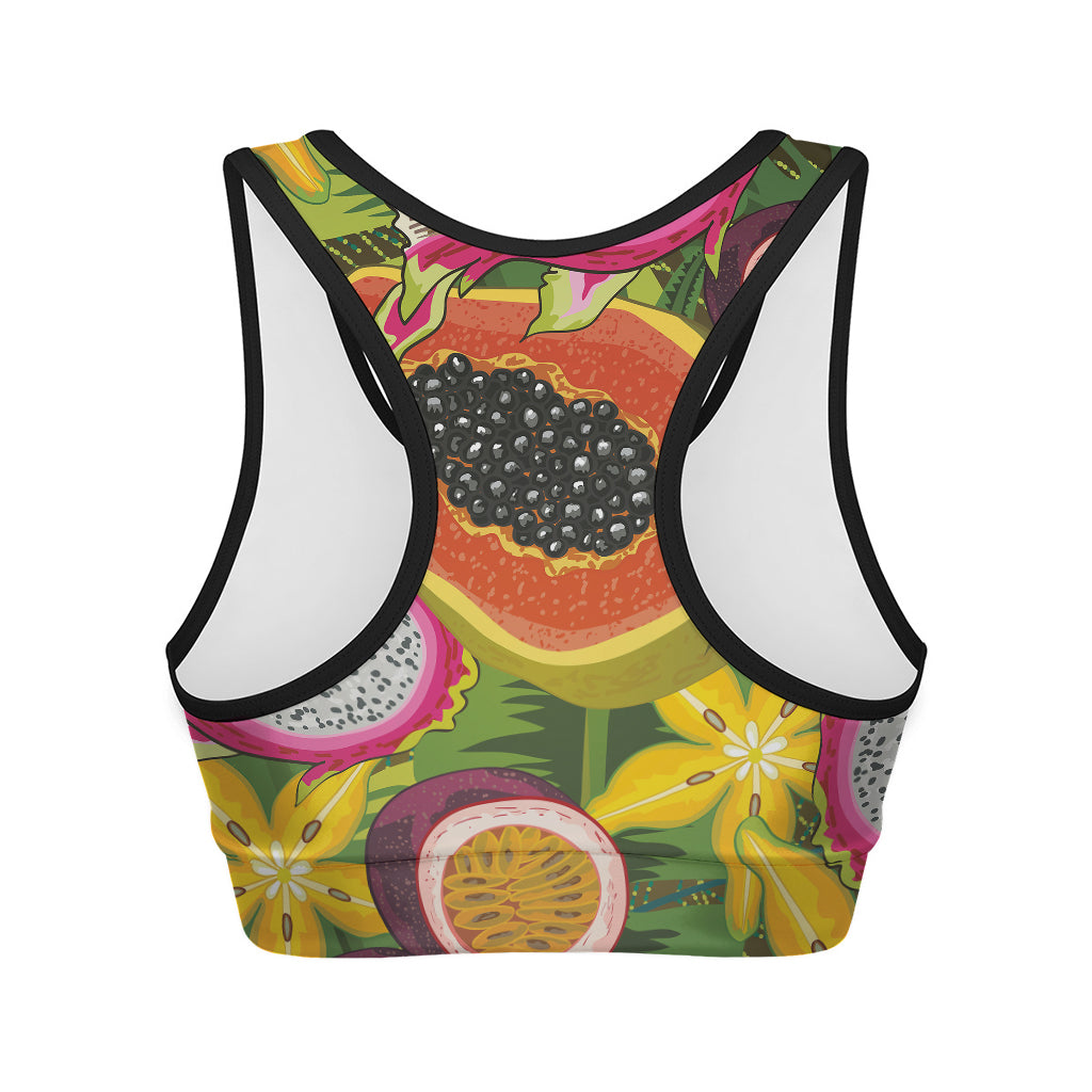 Tropical Jungle Fruits Pattern Print Women's Sports Bra