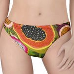Tropical Jungle Fruits Pattern Print Women's Thong