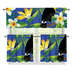 Tropical Keel-Billed Toucan Print 3 Piece Kitchen Curtains