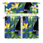 Tropical Keel-Billed Toucan Print 3 Piece Kitchen Curtains