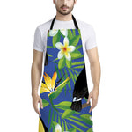 Tropical Keel-Billed Toucan Print Bib Apron With Pocket