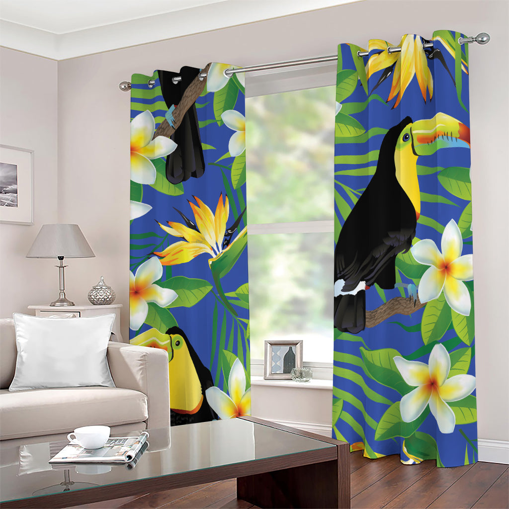 Tropical Keel-Billed Toucan Print Blackout Grommet Curtains