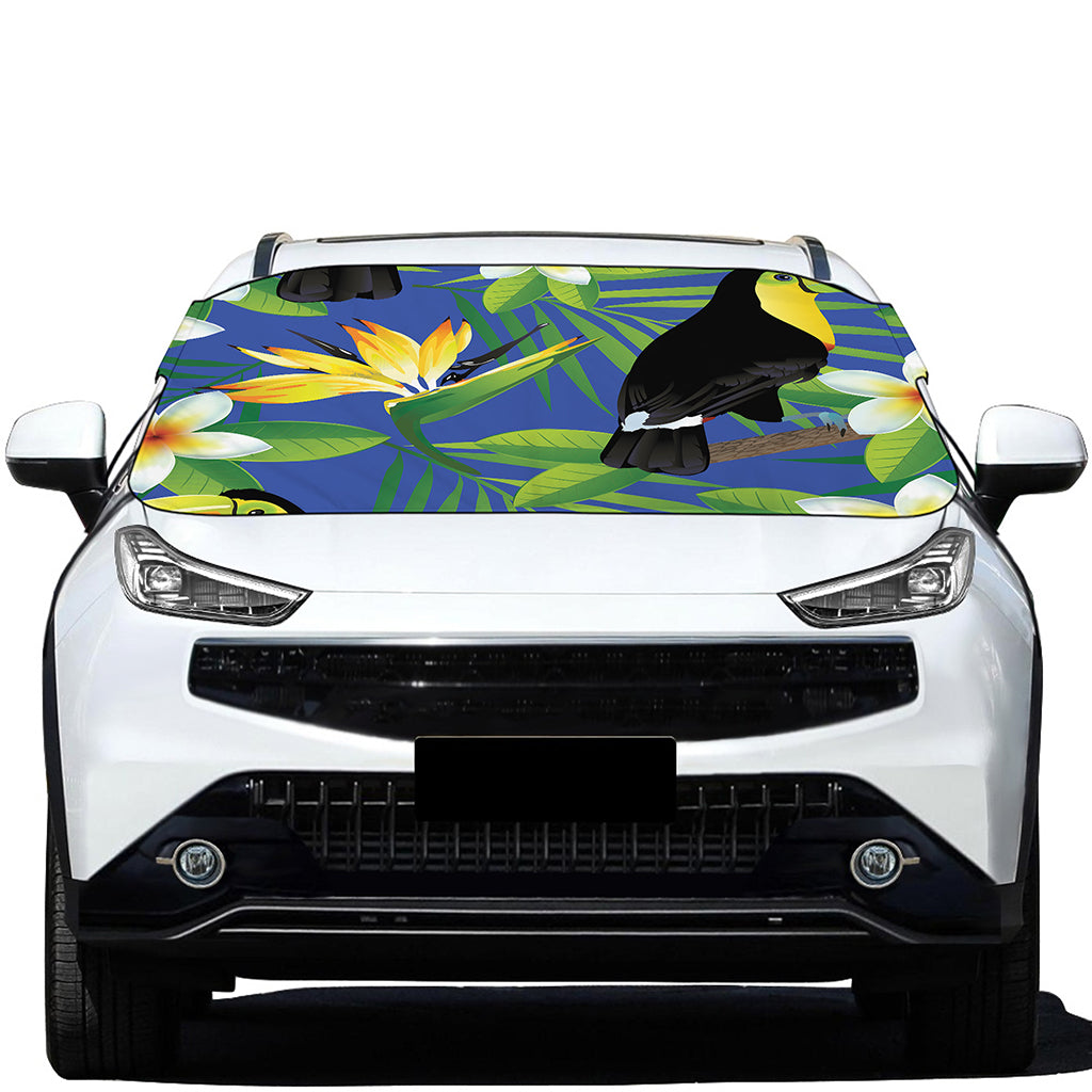 Tropical Keel-Billed Toucan Print Car Windshield Snow Cover