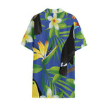 Tropical Keel-Billed Toucan Print Cotton Hawaiian Shirt