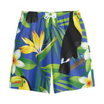 Tropical Keel-Billed Toucan Print Cotton Shorts