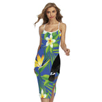 Tropical Keel-Billed Toucan Print Cross Back Cami Dress