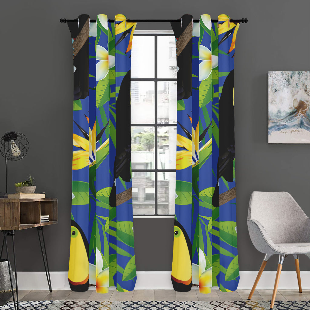 Tropical Keel-Billed Toucan Print Curtain