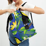 Tropical Keel-Billed Toucan Print Drawstring Backpack