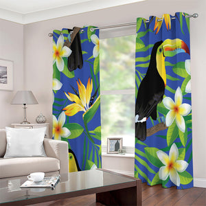 Tropical Keel-Billed Toucan Print Extra Wide Grommet Curtains