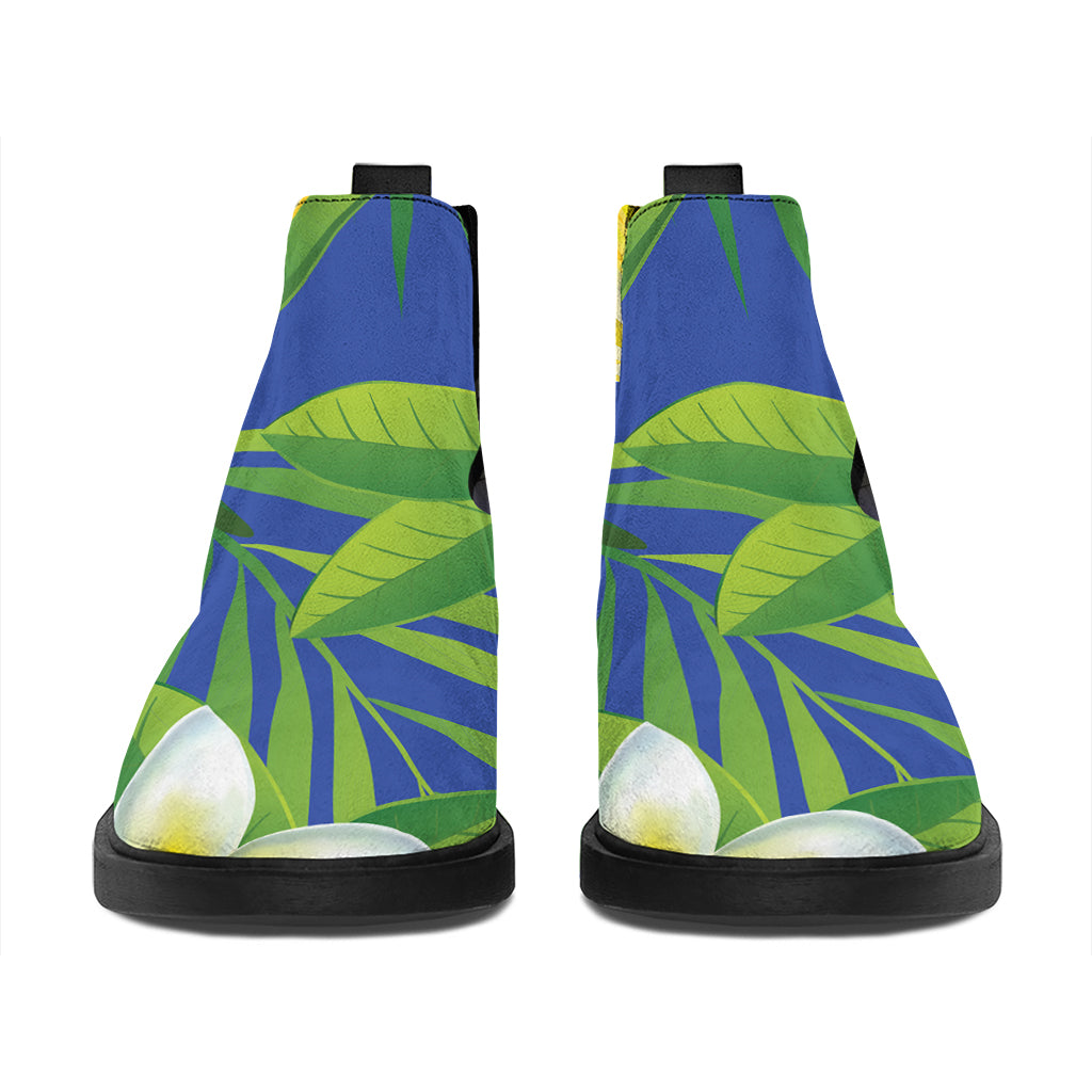 Tropical Keel-Billed Toucan Print Flat Ankle Boots