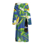 Tropical Keel-Billed Toucan Print Hooded Bathrobe